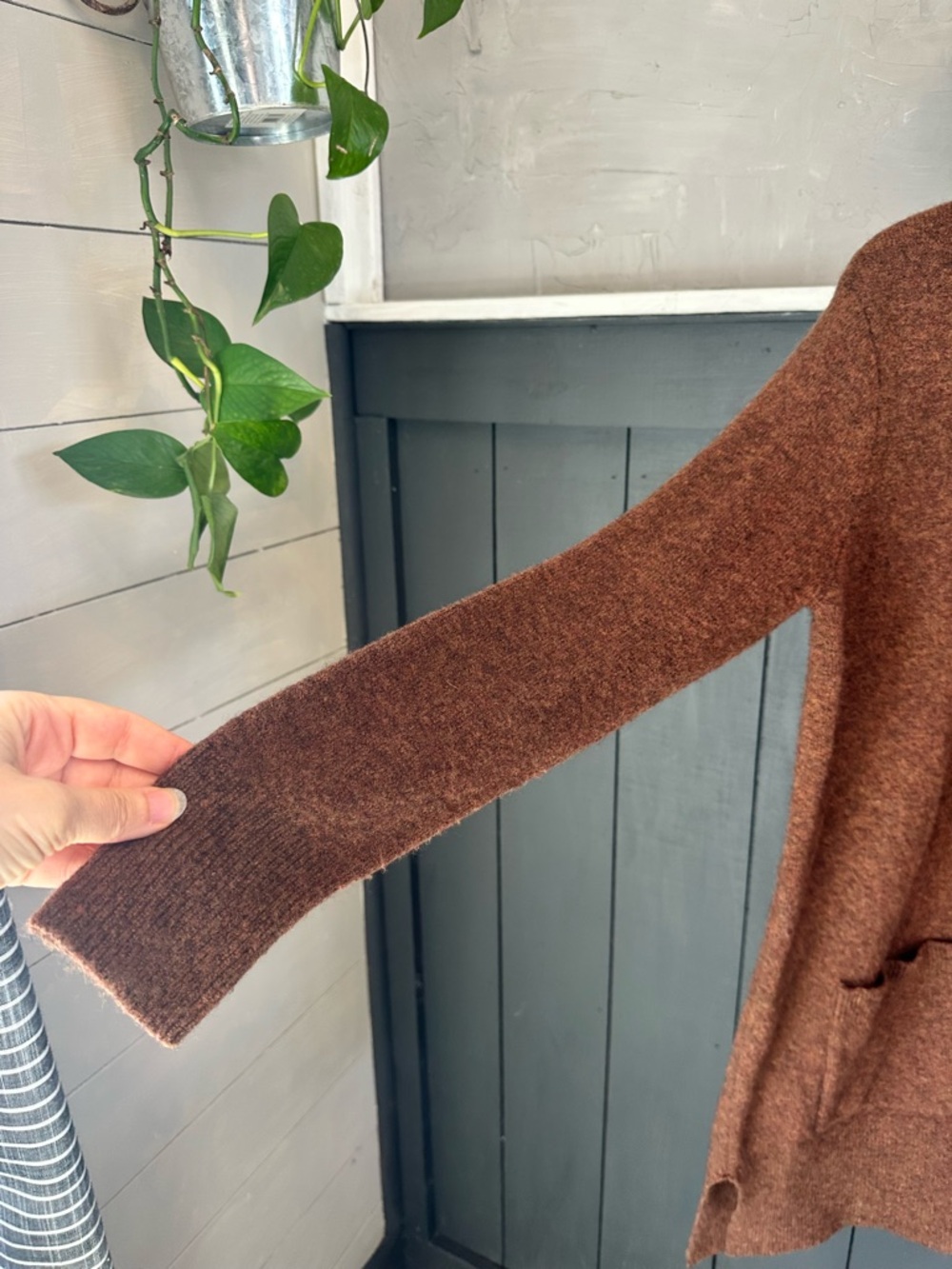 Madewell Super Soft Heathered Clay Long Line Kent‎ Open Cardigan Pockets sz S - Picture 5 of 15